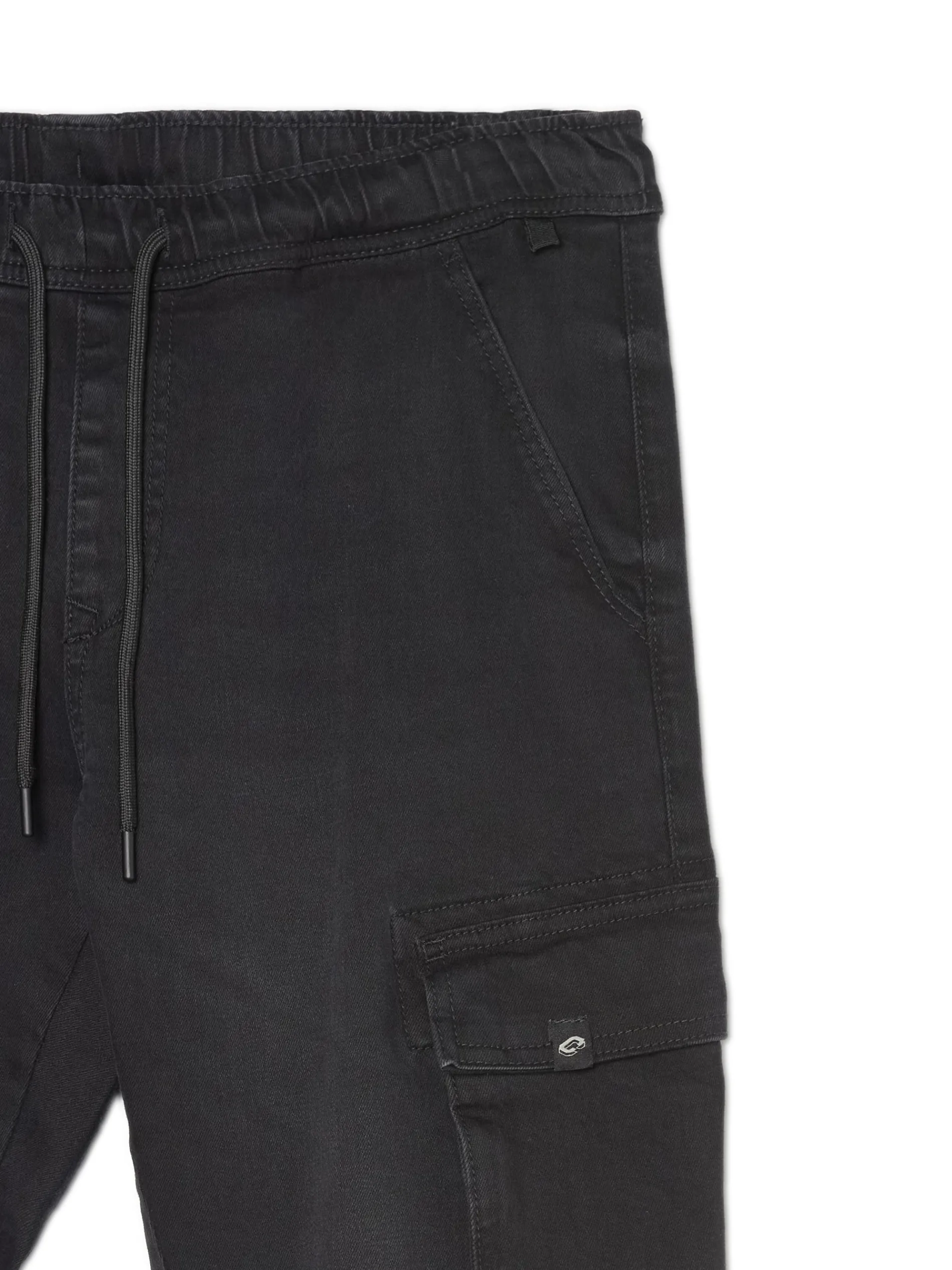 Cropp Jeansy*Czarne jeansowe joggery cargo