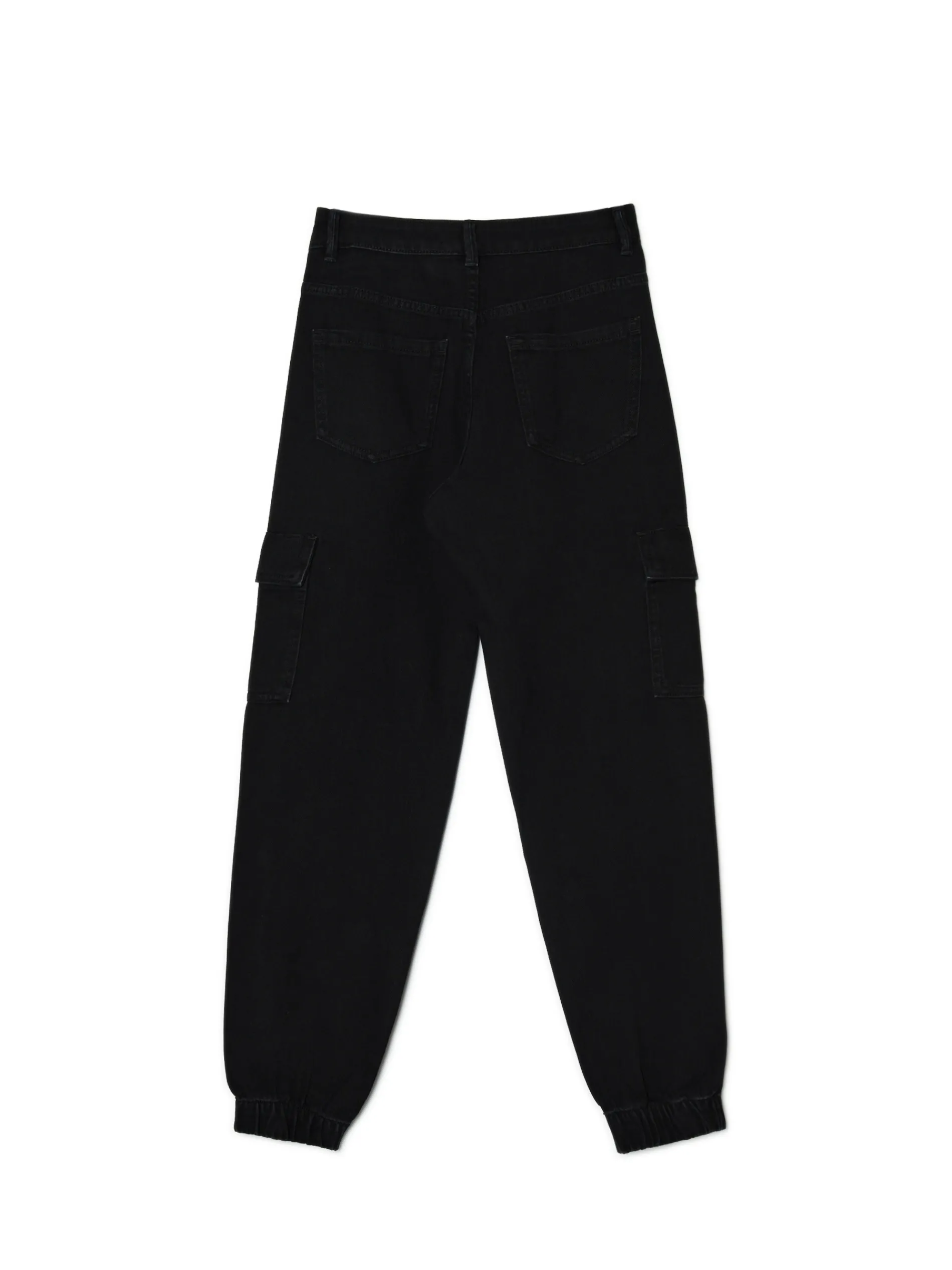 Cropp Jeansy*Czarne jeansowe joggery cargo