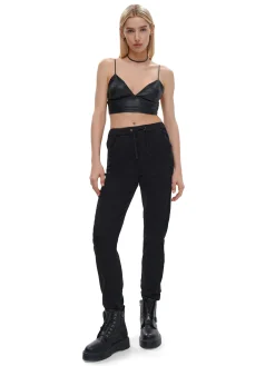 Cropp Jeansy*Czarne jeansowe joggery slim