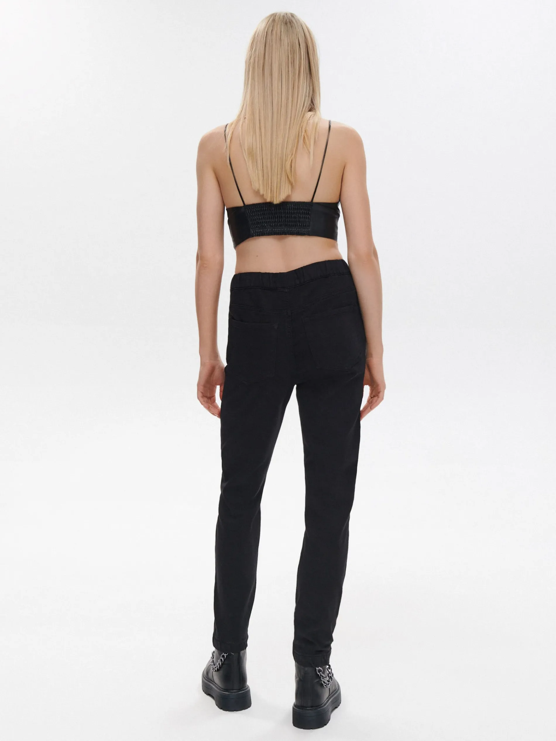 Cropp Jeansy*Czarne jeansowe joggery slim