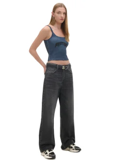 Cropp Jeansy*Czarne jeansy baggy