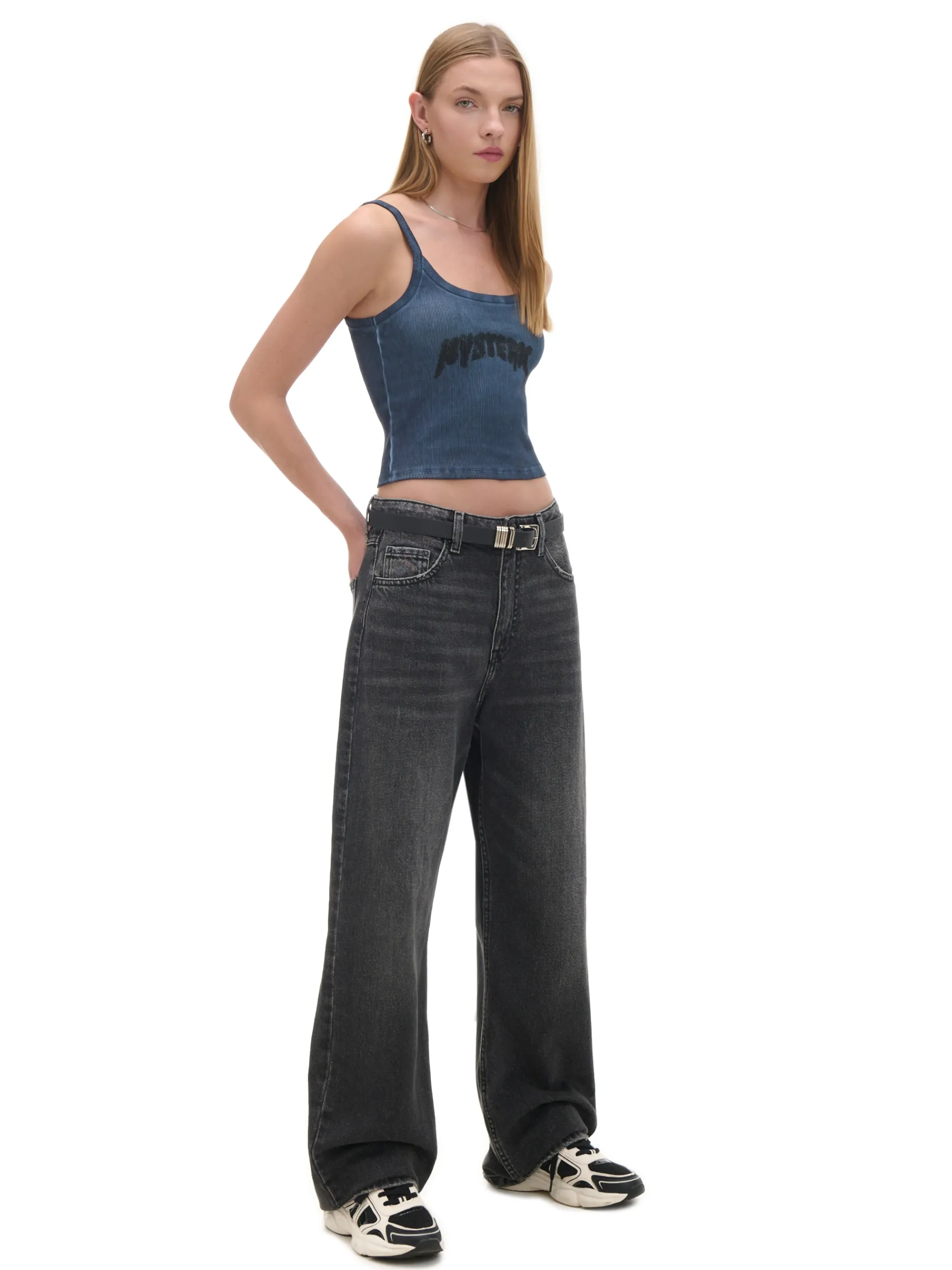 Cropp Jeansy*Czarne jeansy baggy