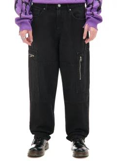 Cropp Jeansy|Baggy*Czarne jeansy baggy balloon