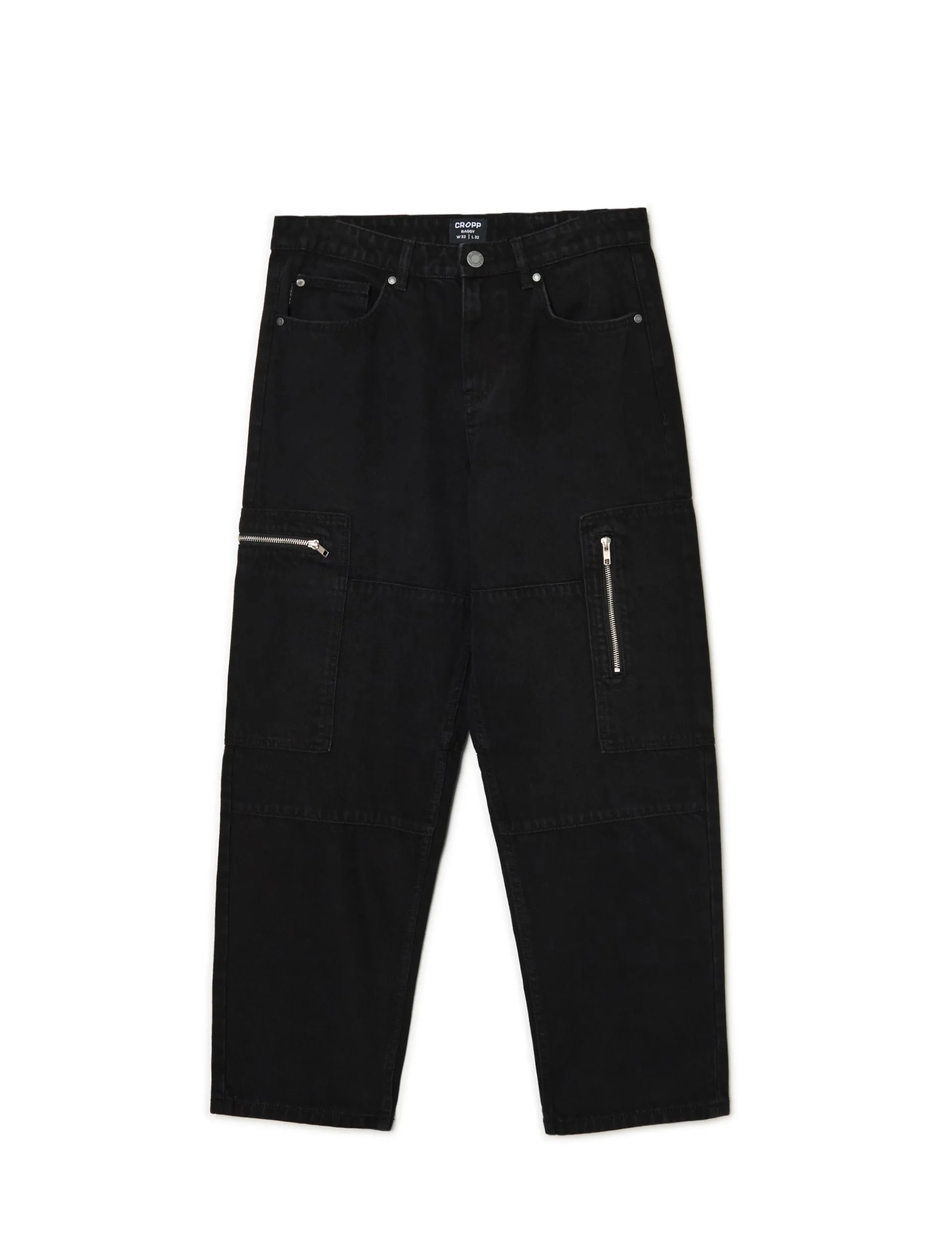 Cropp Jeansy|Baggy*Czarne jeansy baggy balloon