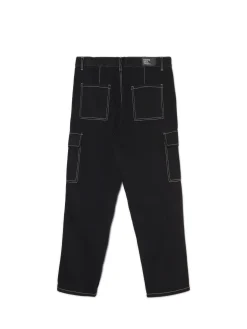 Cropp Jeansy|Baggy*Czarne jeansy baggy z kieszeniami cargo