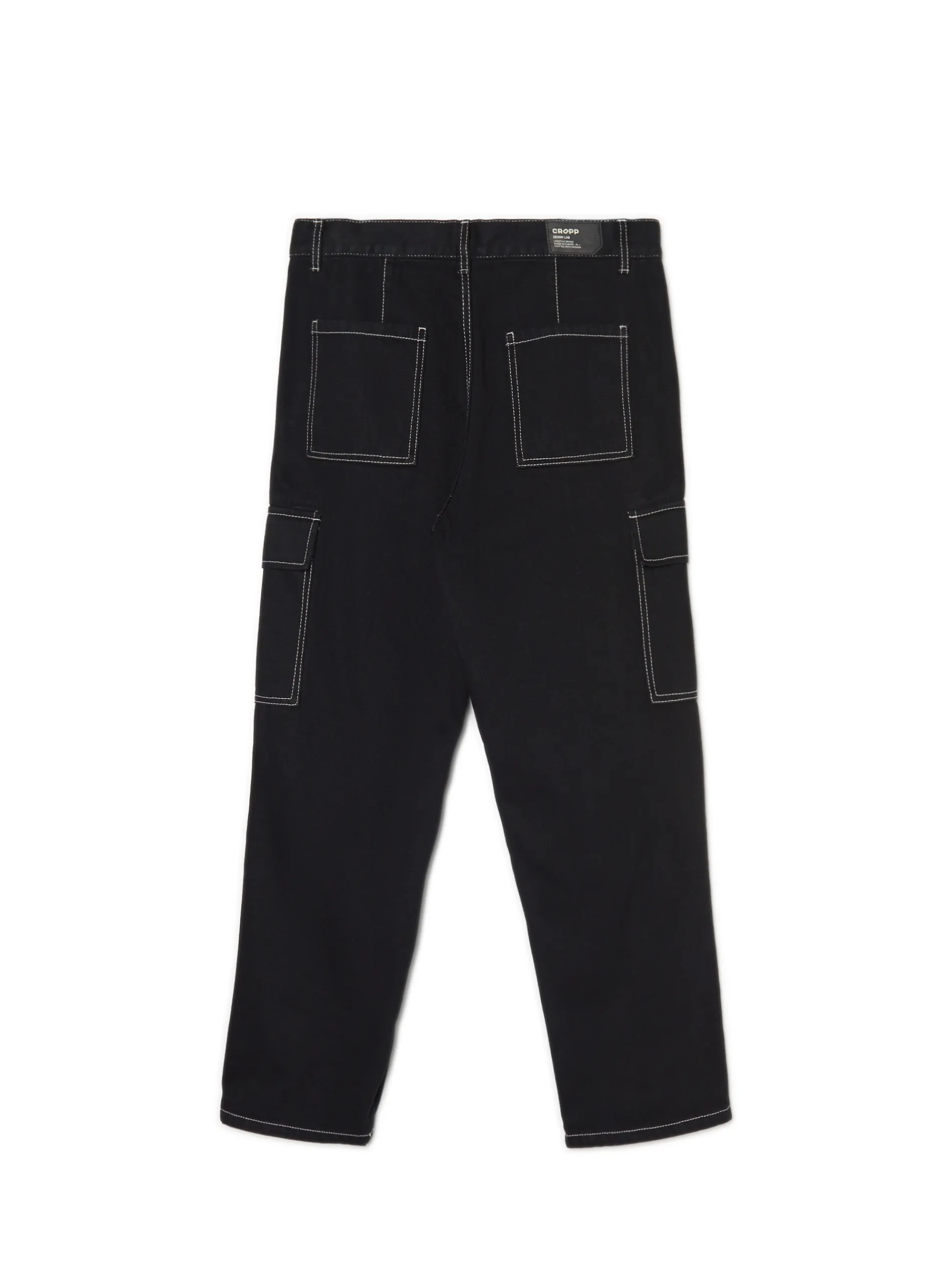 Cropp Jeansy|Baggy*Czarne jeansy baggy z kieszeniami cargo