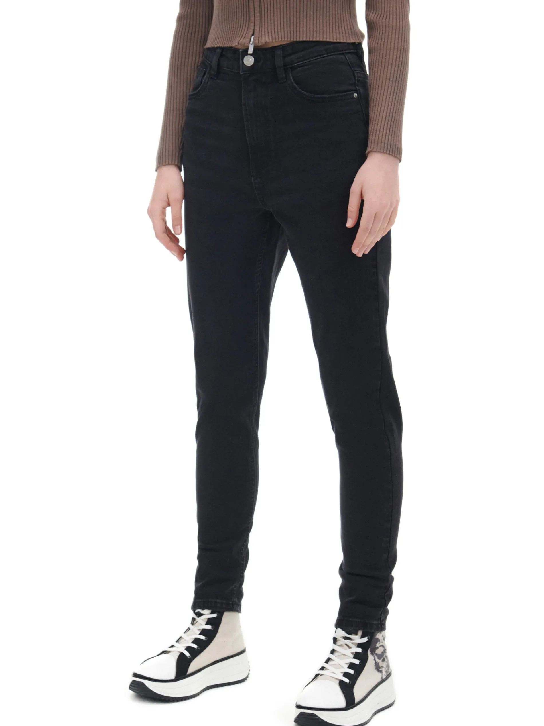 Cropp Jeansy*Czarne jeansy mom slim