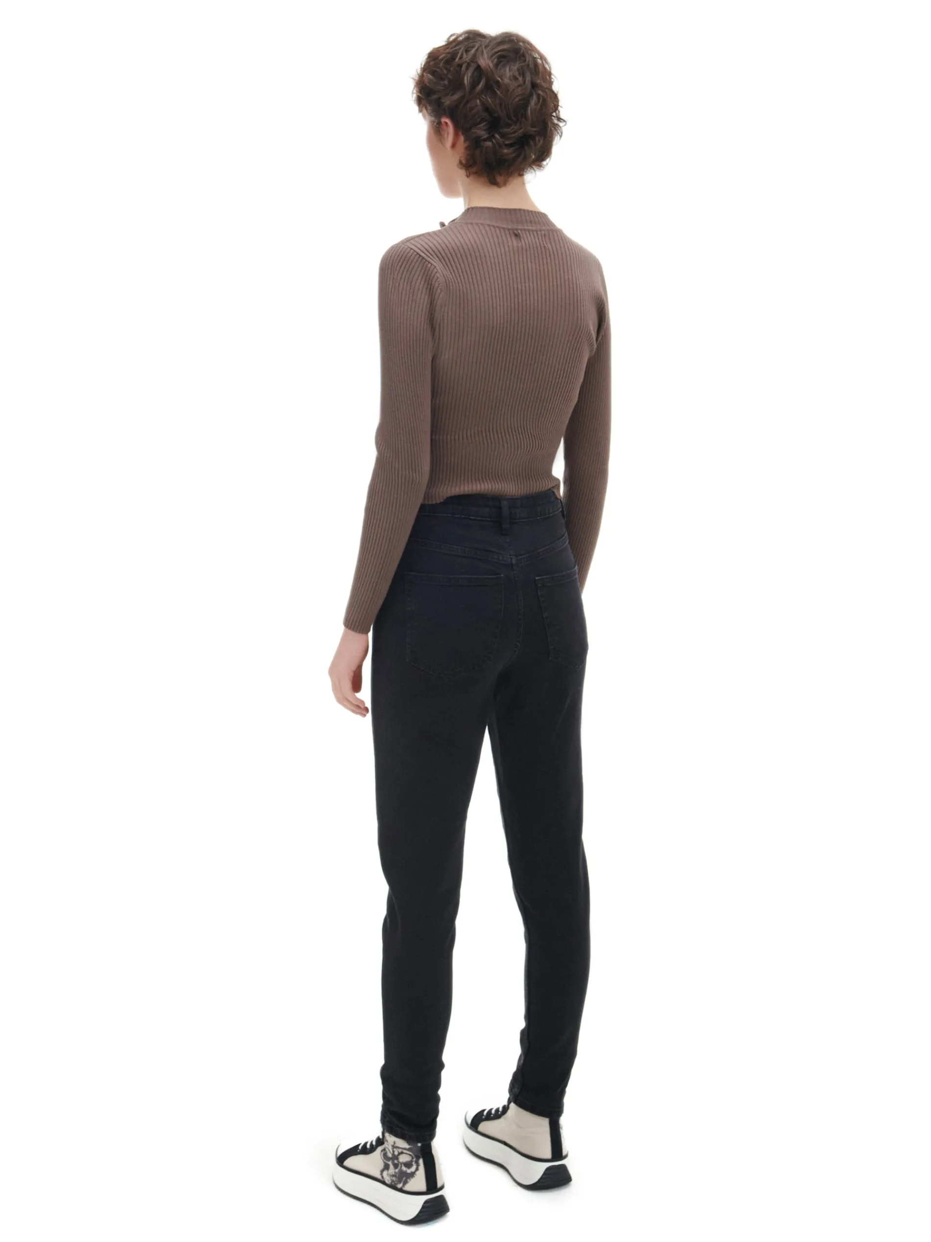 Cropp Jeansy*Czarne jeansy mom slim