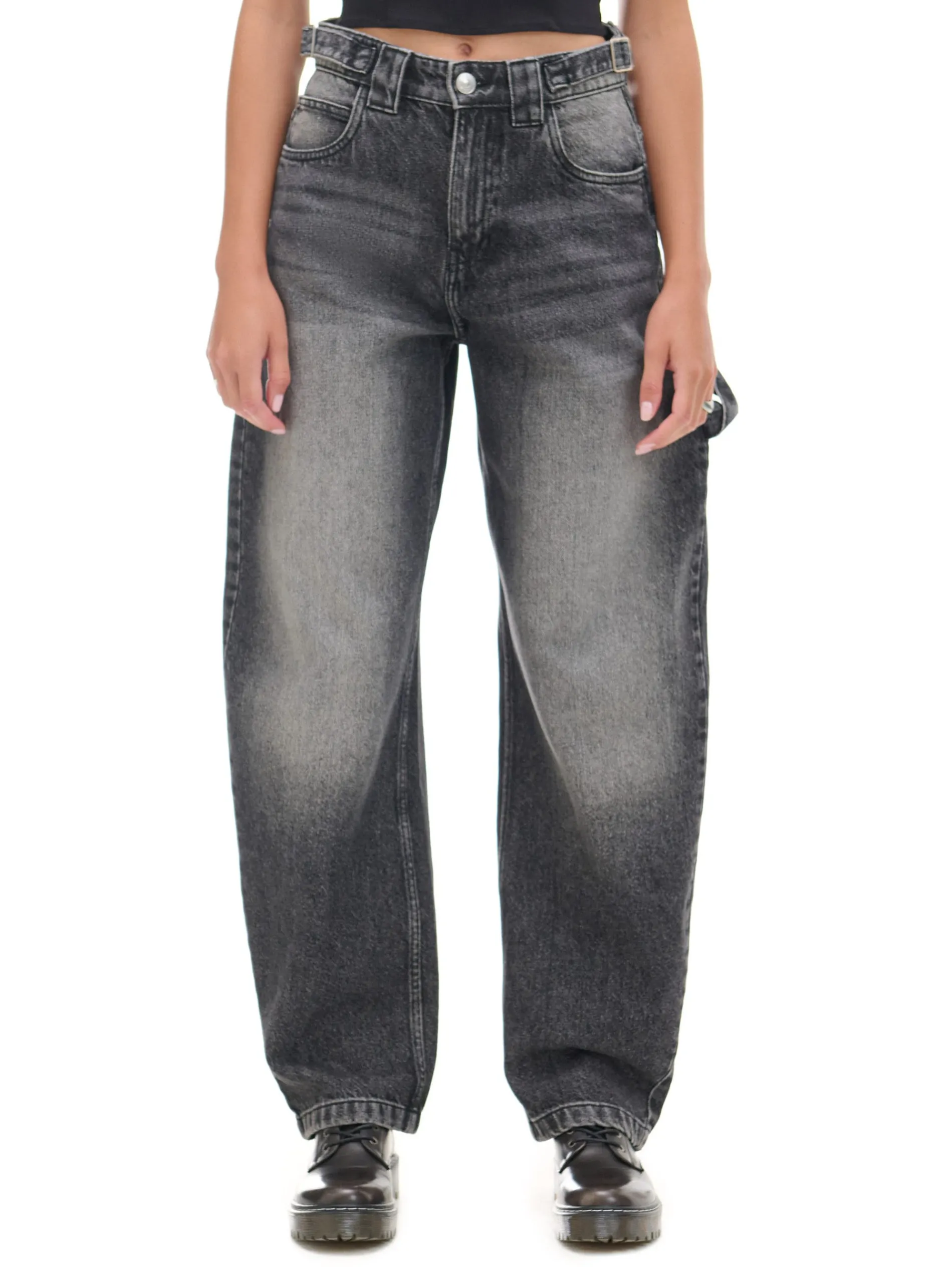 Cropp Jeansy*Czarne jeansy skater