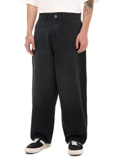 Cropp Jeansy*Czarne jeansy skater z efektem sprania