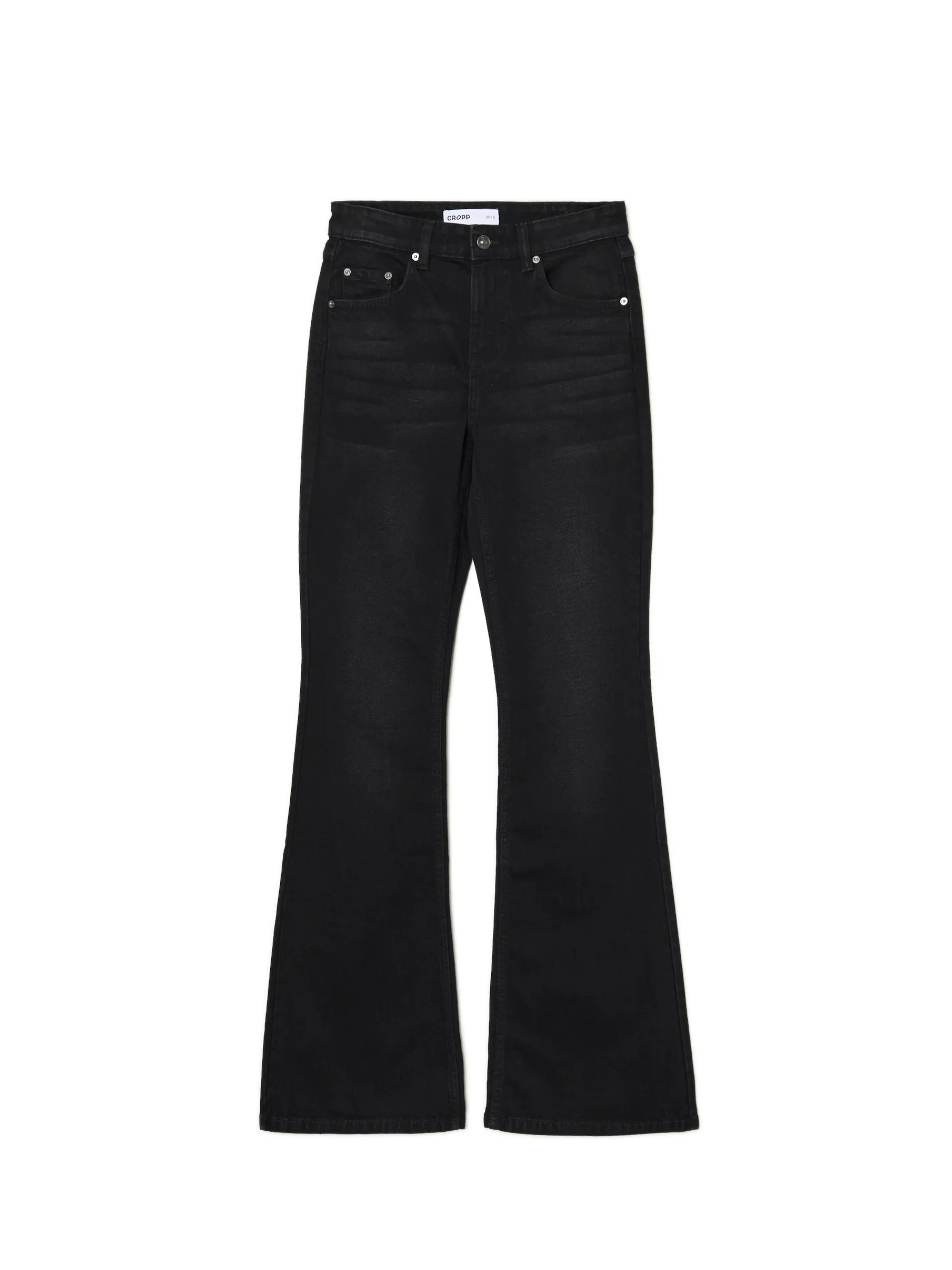 Cropp Jeansy*Czarne jeansy skinny flare