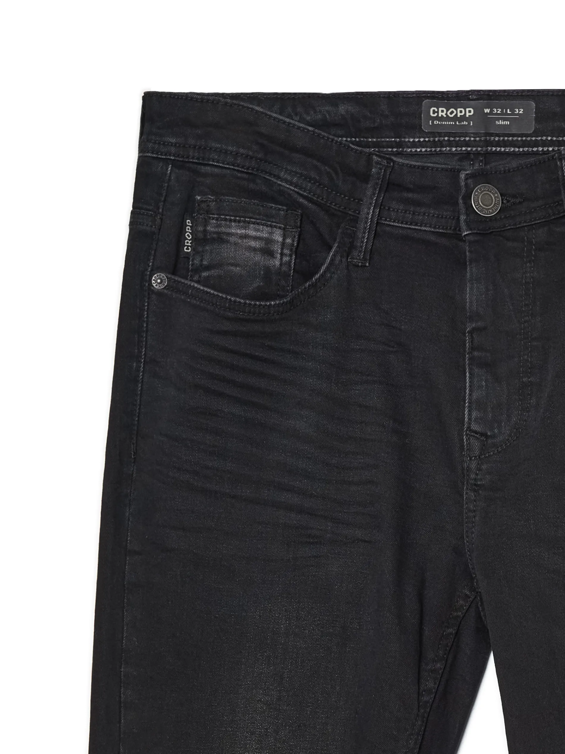 Cropp Jeansy*Czarne jeansy slim