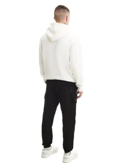 Cropp Spodnie*Czarne joggery basic z kieszeniami cargo