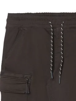 Cropp Spodnie*Czarne joggery basic z kieszeniami cargo