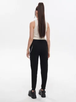 Cropp Spodnie*Czarne joggery cargo z łańcuchem