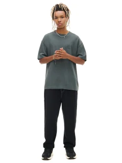 Cropp Spodnie*Czarne joggery z białym przeszyciem