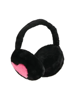 Cropp Czapki*Czarne ocieplane nauszniki z sercem