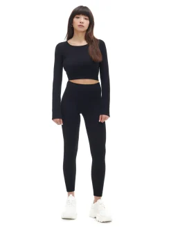 Cropp Spodnie*Czarne prążkowane legginsy