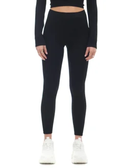 Cropp Spodnie*Czarne prążkowane legginsy