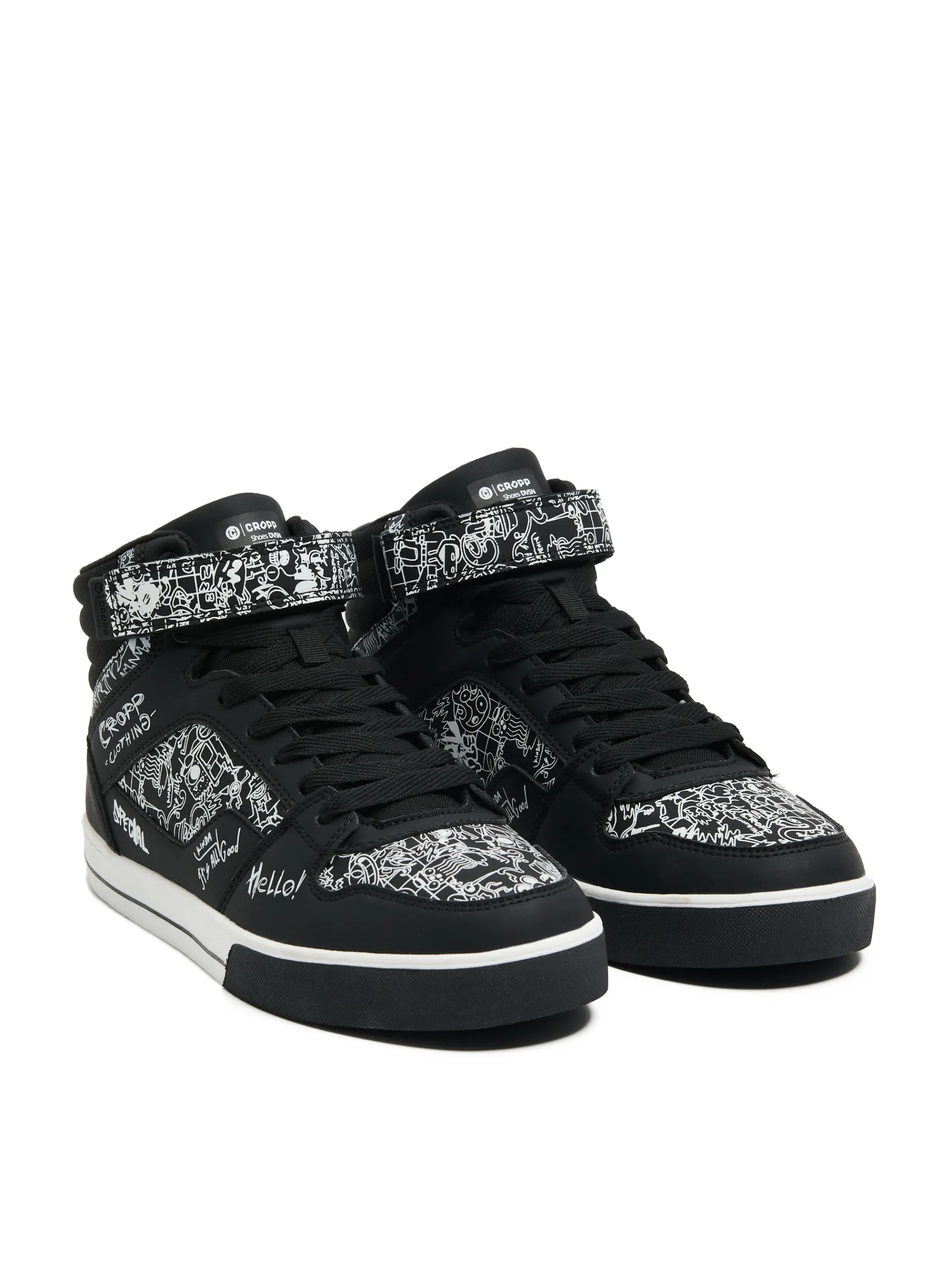 Cropp Sneakersy|Za Kostkę*Czarne sneakersy z komiksowym nadrukiem