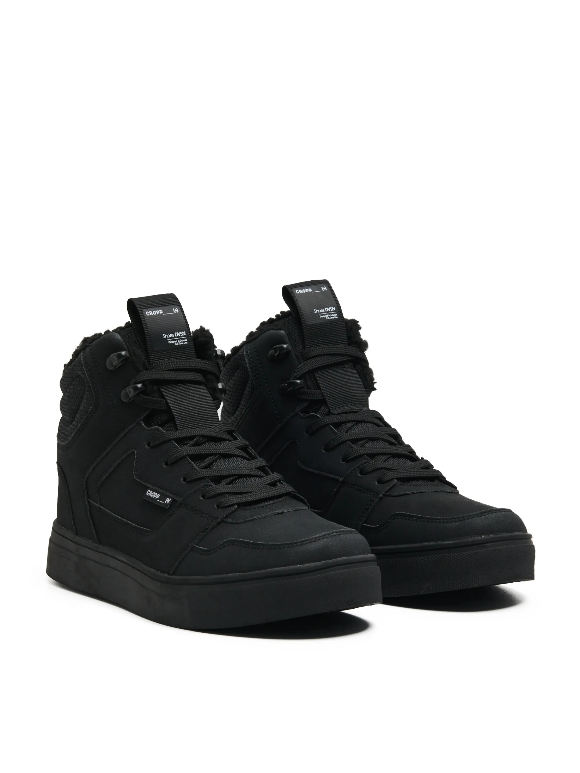 Cropp Sneakersy|Za Kostkę*Czarne sneakersy ze sztucznym barankiem