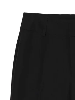 Cropp Spodnie*Czarne spodnie flare w kant