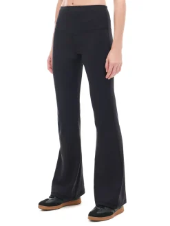 Cropp Spodnie*Czarne spodnie flare z wysokim stanem