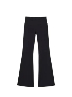 Cropp Spodnie*Czarne spodnie flare z wysokim stanem