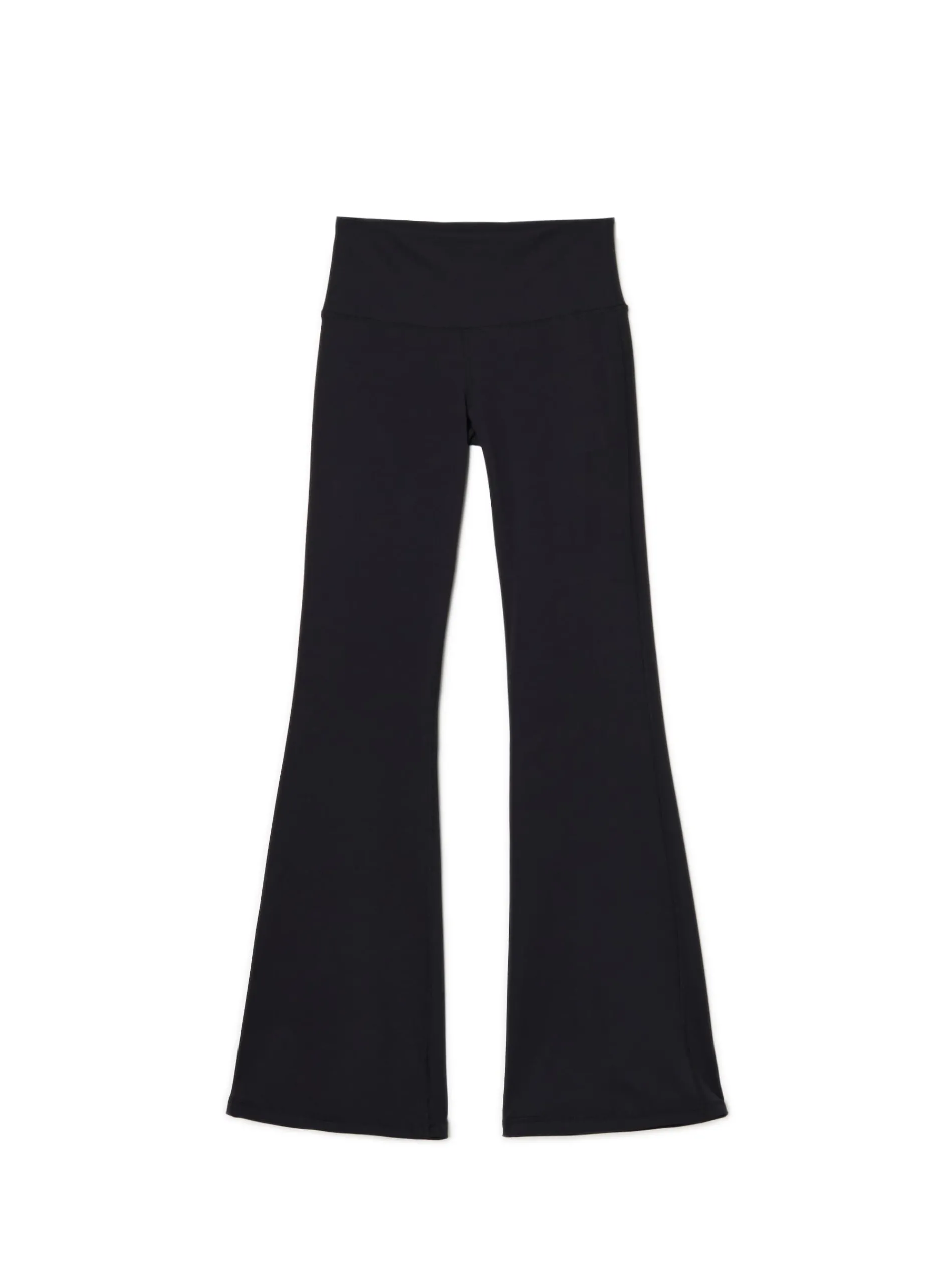 Cropp Spodnie*Czarne spodnie flare z wysokim stanem