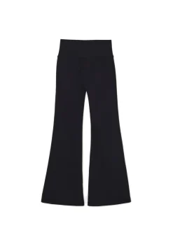 Cropp Spodnie*Czarne spodnie flare z wysokim stanem