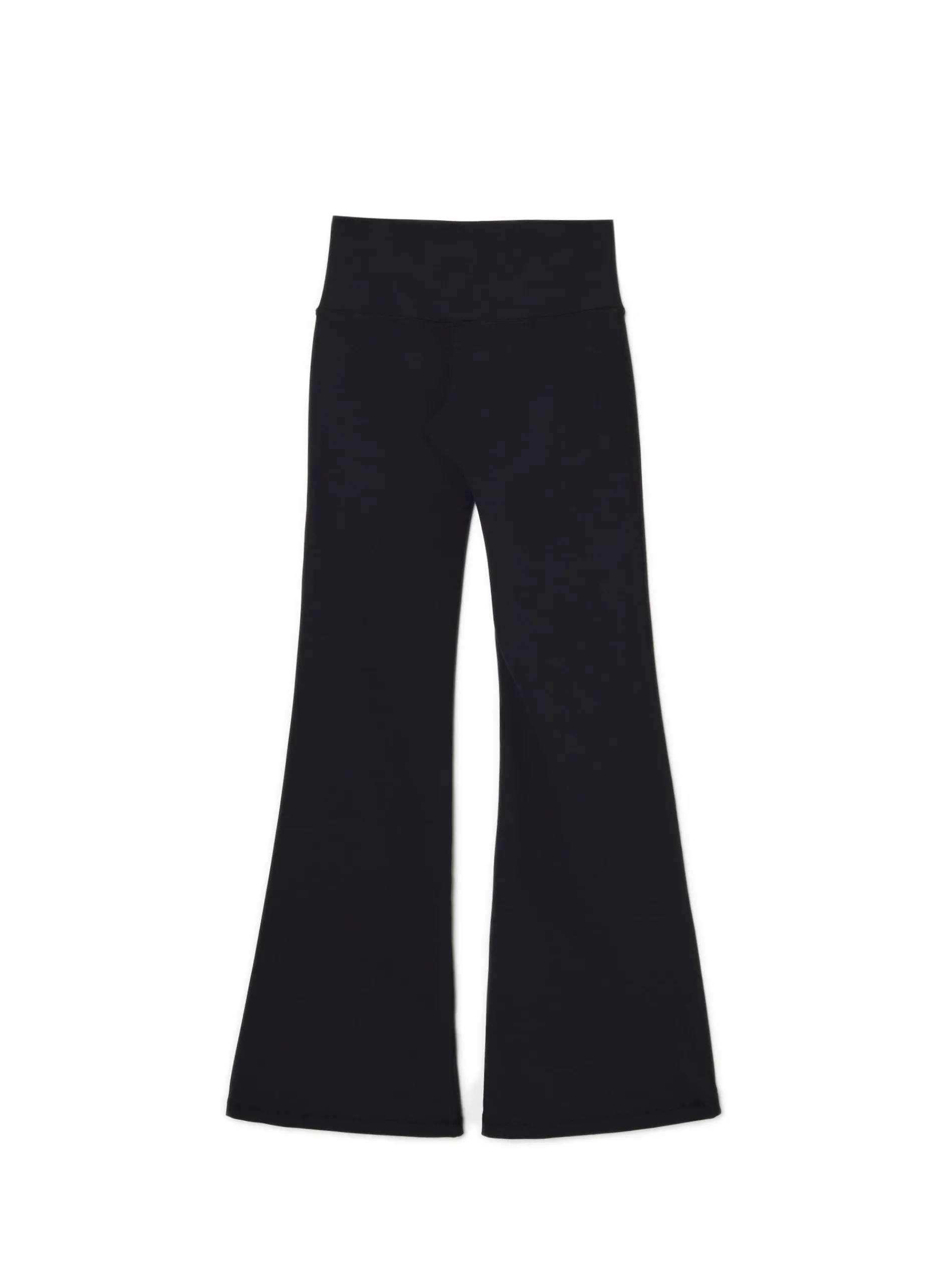 Cropp Spodnie*Czarne spodnie flare z wysokim stanem