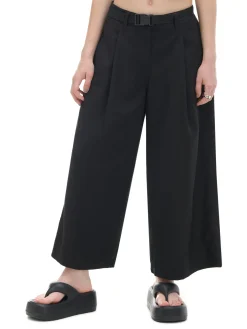 Cropp Spodnie*Czarne spodnie kuloty z wiskozą