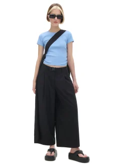 Cropp Spodnie*Czarne spodnie kuloty z wiskozą