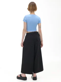 Cropp Spodnie*Czarne spodnie kuloty z wiskozą