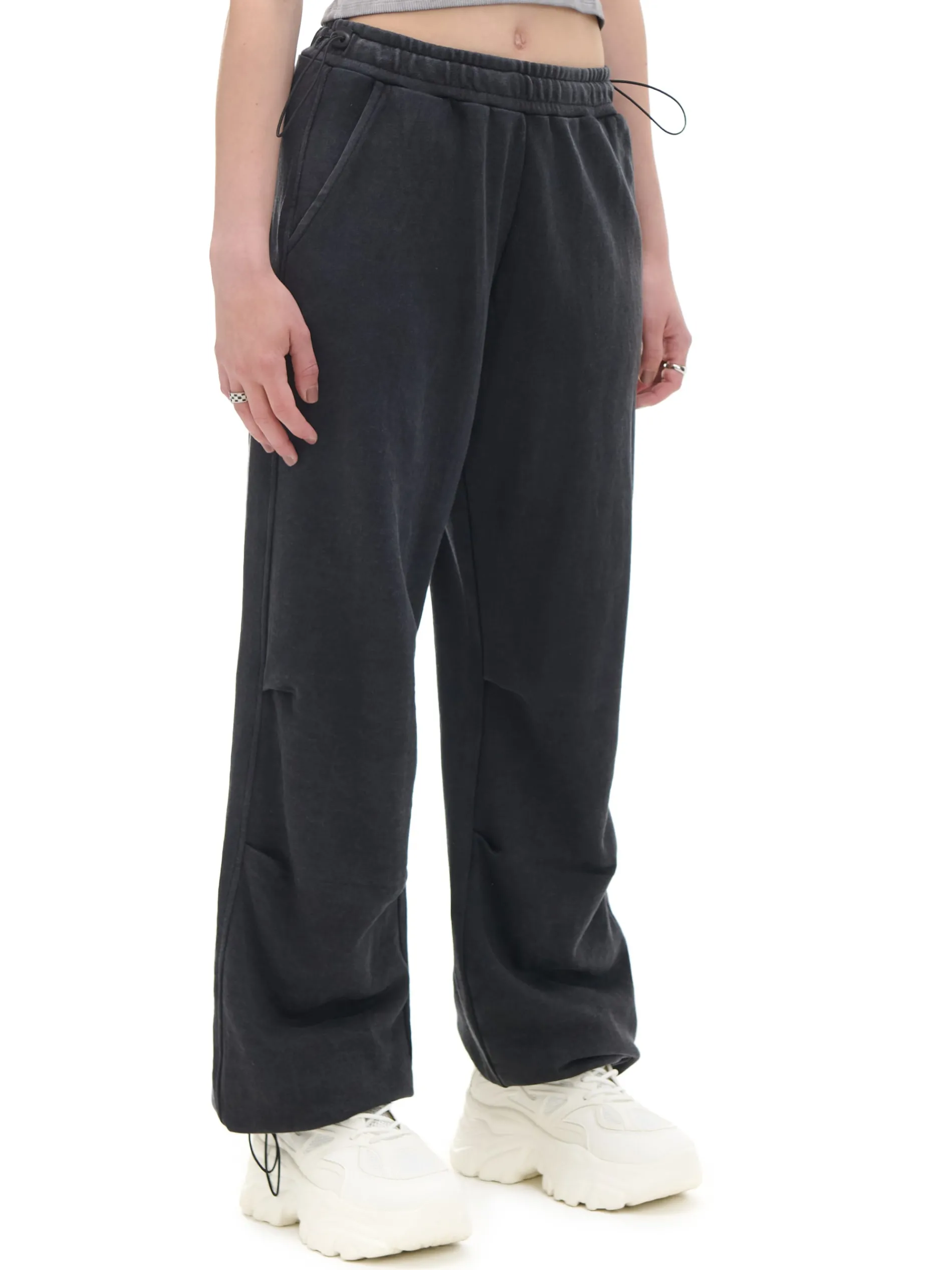 Cropp Spodnie*Czarne spodnie parachute