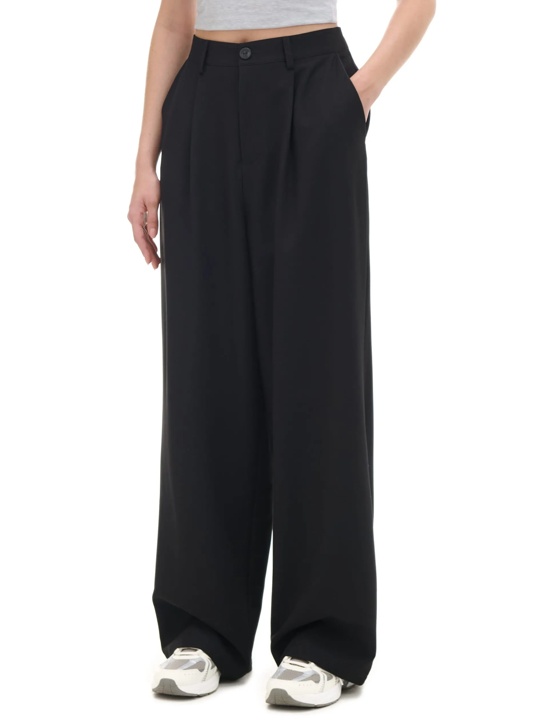 Cropp Spodnie*Czarne spodnie w paski