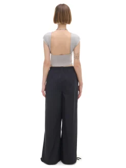 Cropp Spodnie*Czarne spodnie wide leg