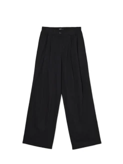 Cropp Spodnie*Czarne spodnie wide leg