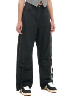 Cropp Spodnie*Czarne spodnie z kieszeniami cargo