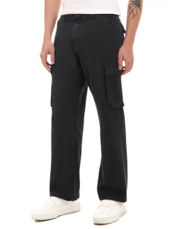 Cropp Spodnie*Czarne spodnie z kieszeniami cargo