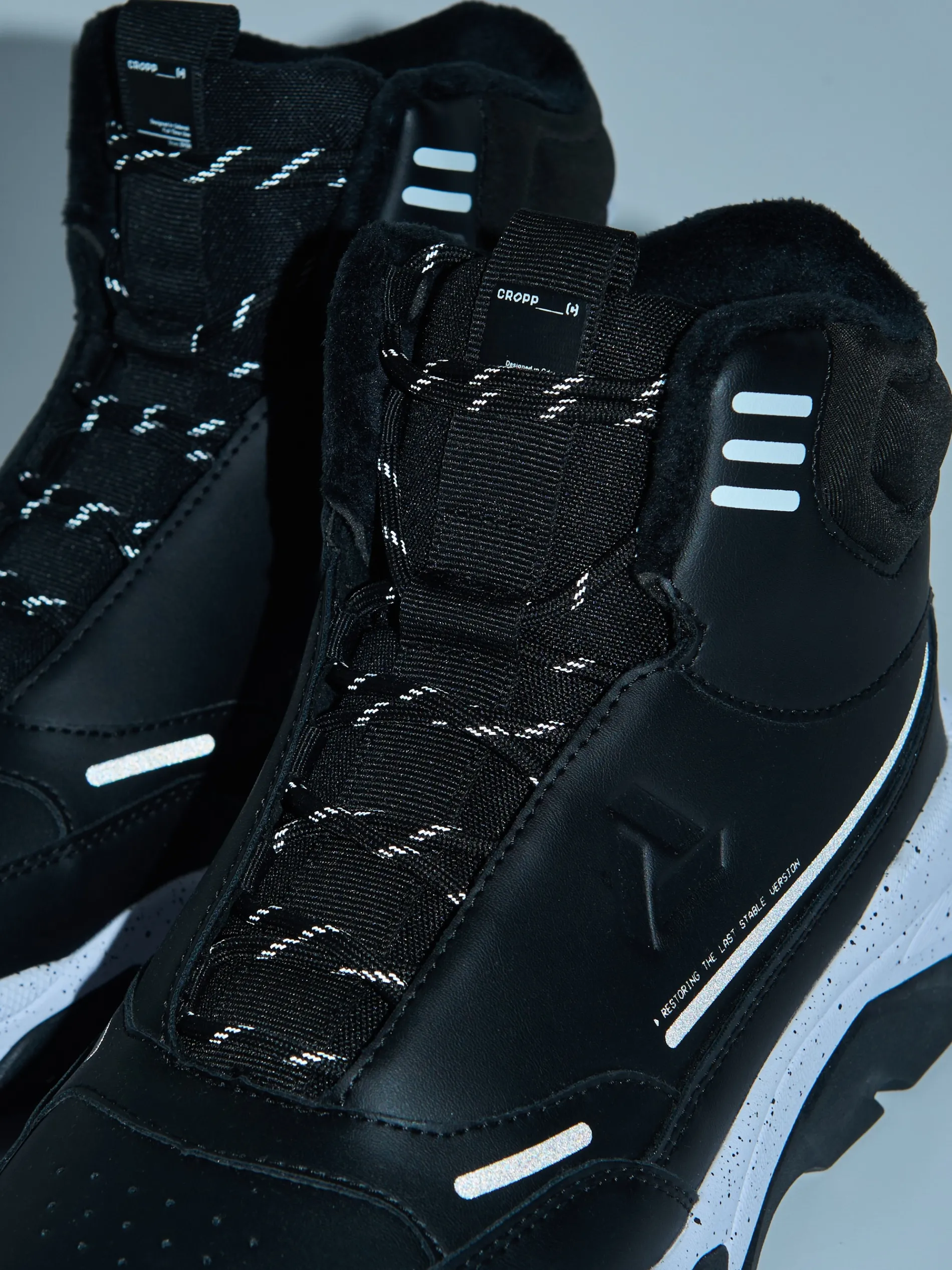 Cropp Sneakersy|Za Kostkę*Czarne wysokie sneakersy na zimę