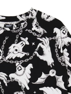 Cropp Koszulki*Czarno-biała koszulka z motywem duchów