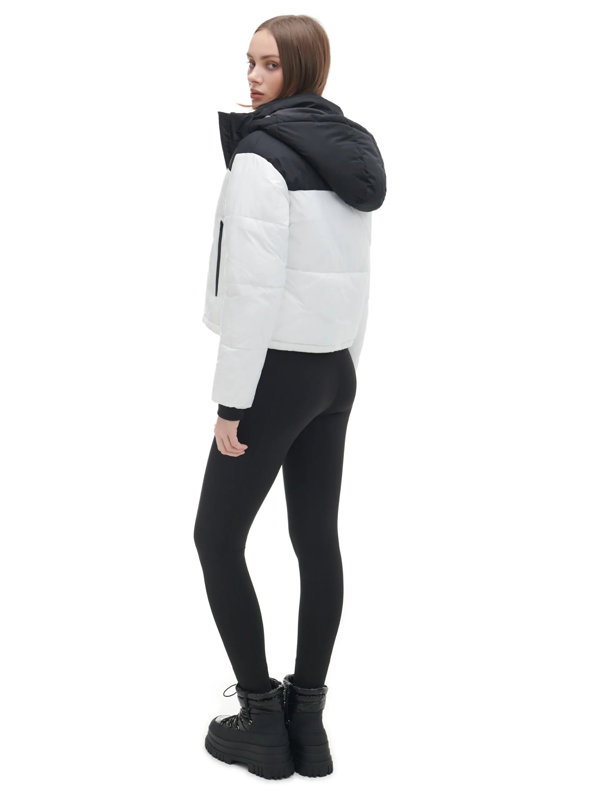 Cropp Kurtki, Płaszcze*Czarno-biała kurtka puffer z kapturem