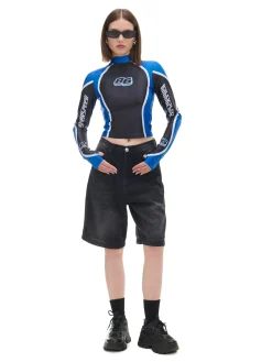 Cropp Koszulki, Topy*Czarno-niebieska koszulka longsleeve Baltic Games