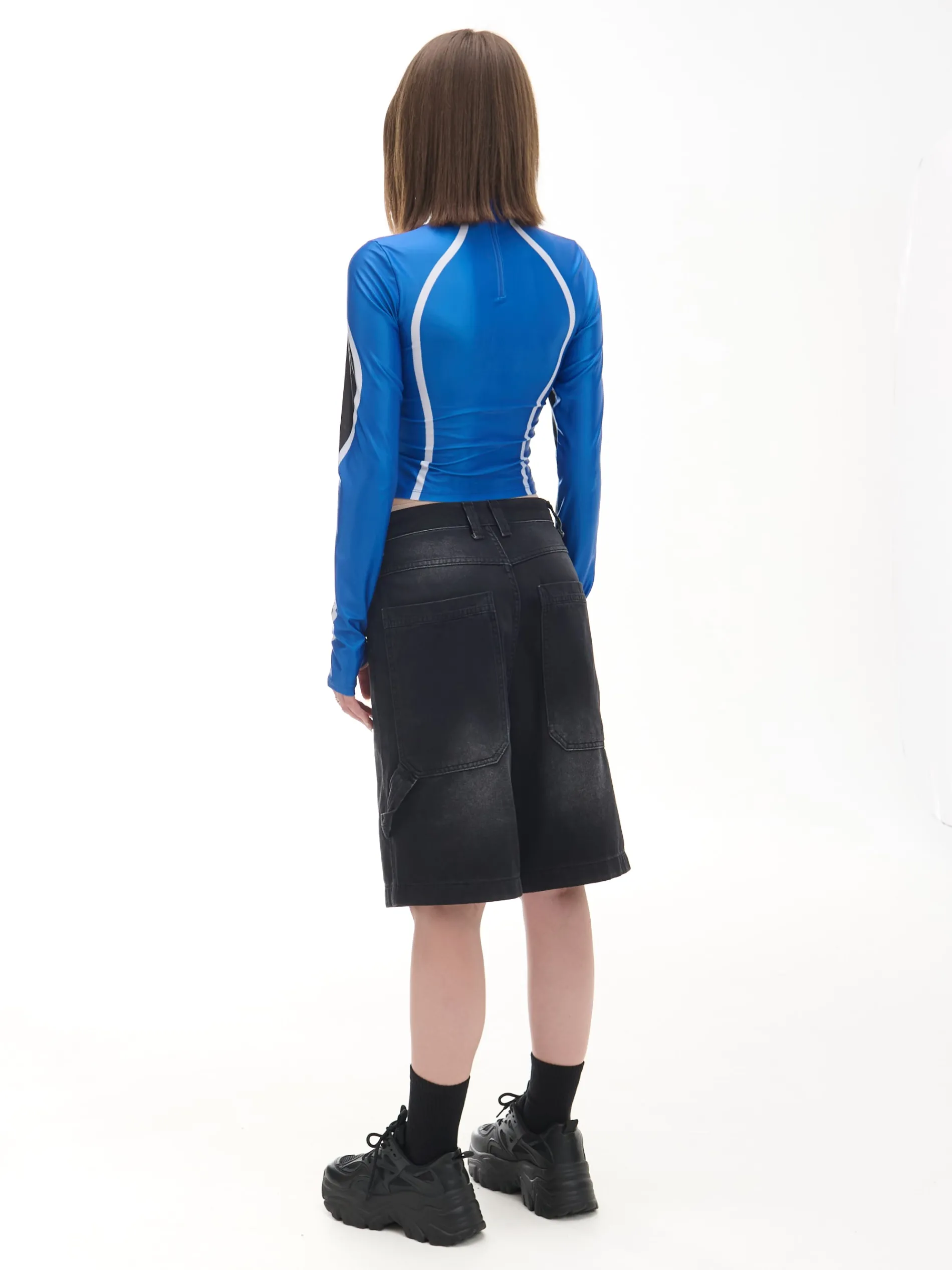 Cropp Koszulki, Topy*Czarno-niebieska koszulka longsleeve Baltic Games