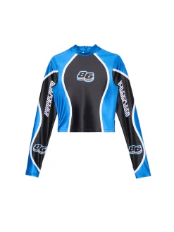 Cropp Koszulki, Topy*Czarno-niebieska koszulka longsleeve Baltic Games