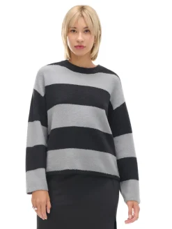 Cropp Swetry*Czarno-szary sweter w paski