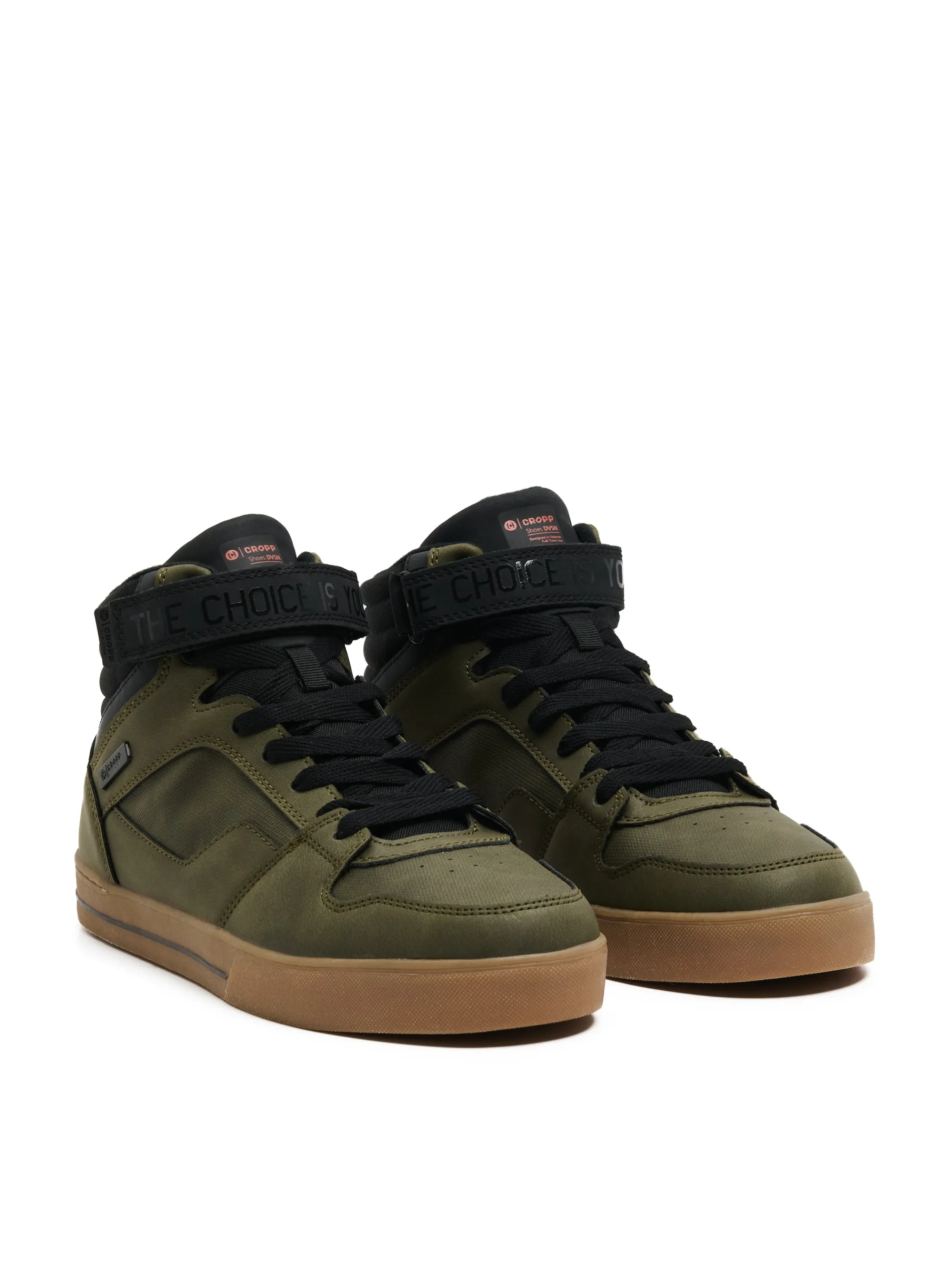 Cropp Sneakersy|Za Kostkę*Czarno-zielone sneakersy