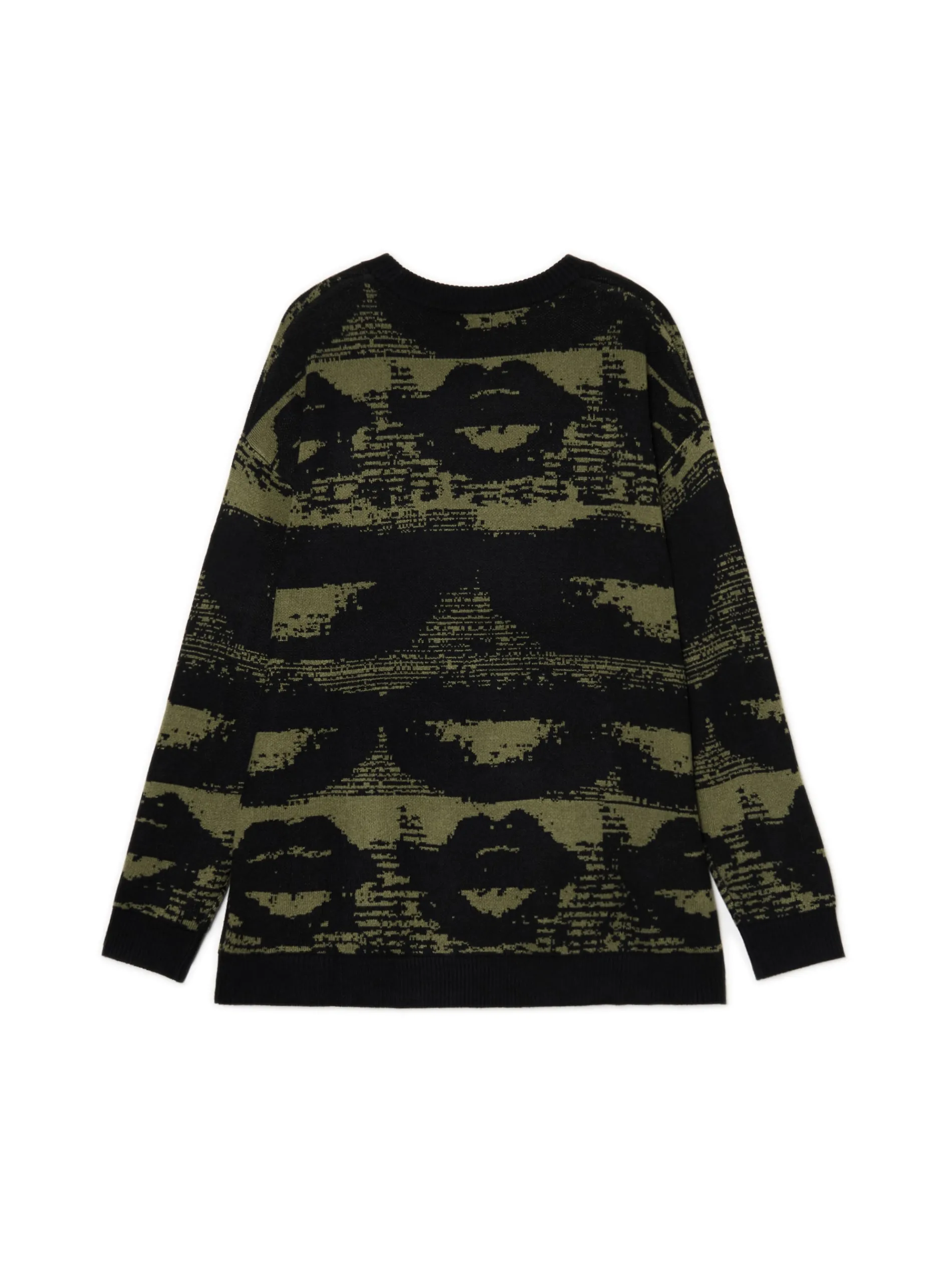 Cropp Swetry*Czarny sweter z artystycznym nadrukiem