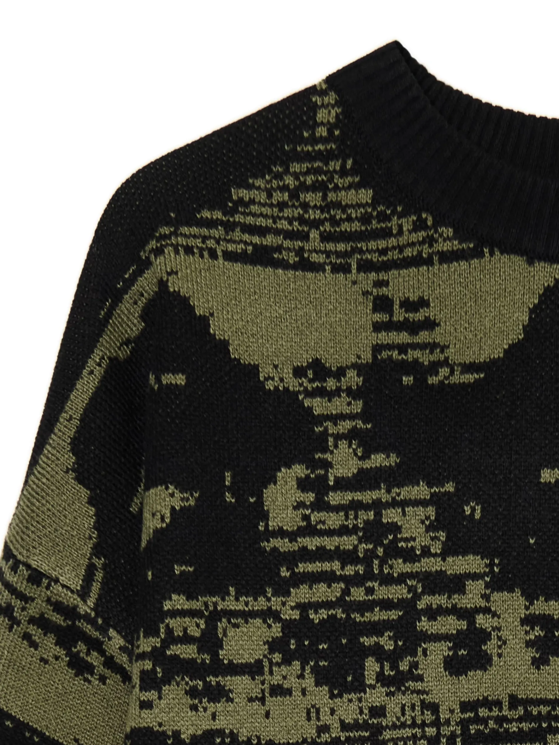 Cropp Swetry*Czarny sweter z artystycznym nadrukiem